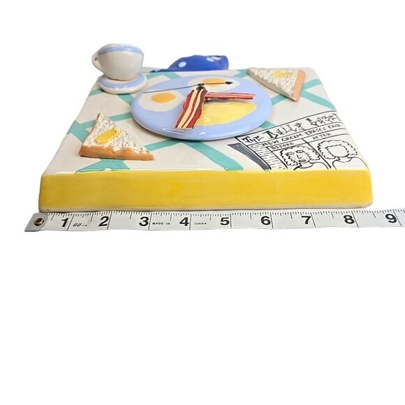 Dick Frizzel New Zealand Breakfast Art Clock Mixed Media Works Vtg Bacon‎ Eggs - Picture 13 of 15